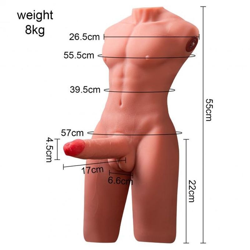 Jason 8kg USB Auto Cock and Ass Male Torso Masturbator - Masturbators and Strokers