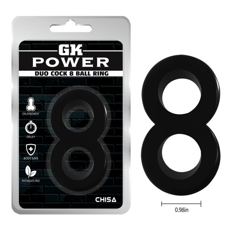 Duo Cock 8 Ball Ring by Chisa - Stretchy Cock Rings