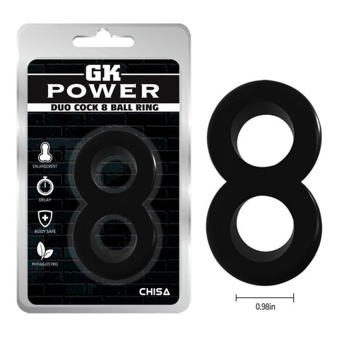 Duo Cock 8 Ball Ring by Chisa - Stretchy Cock Rings