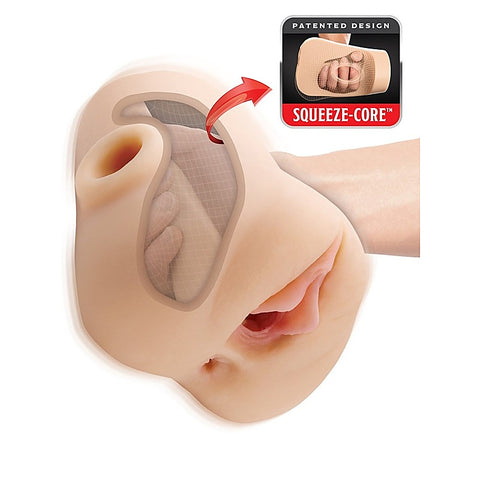 PDX Double Pounder Vibrating Squeeze Stroker Light - Masturbators and Strokers