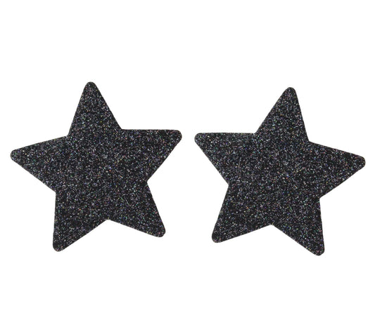 Love In Leather Glitter Star Womens Nipple Covers