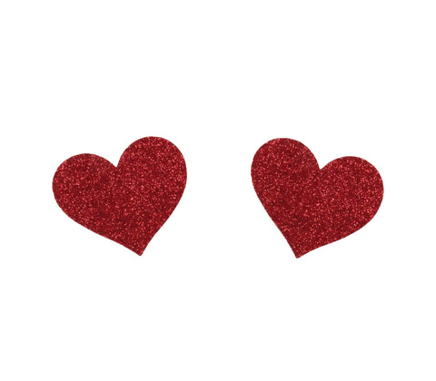 Glitter Heart Womens Nipple Covers by Love In Leather - Breast and Nipple Toys