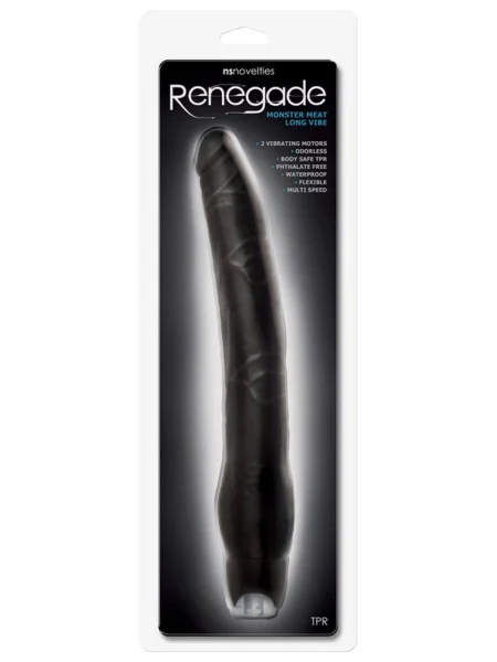 NS Novelties Renegade Monster Meat Supersized Vibrating Dildo Black 30.5cm - Vibrating Dildos