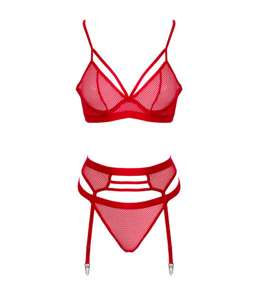 Muse Lingerie Fetish Play Sexy Bra and Panty Set Red