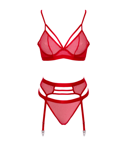 Lingerie Fetish Play Sexy Bra And Panty Set Red by Muse - Her Fetish