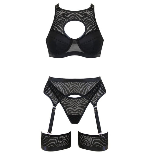 Muse 5-Piece Fetish Play Sexy Womens Lingeri Set Black