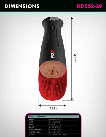 PDX Elite Fuck-O-Matic Pro Light Masturbator - Masturbators and Strokers