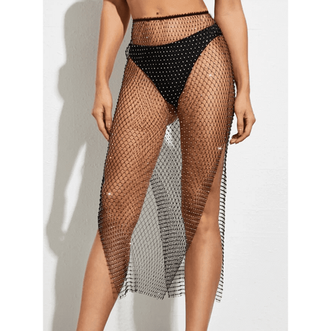 Muse Diamante Womens Mesh Lingerie Skirt - Her Fetish