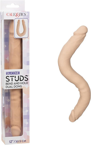 Silicone Studs Bend And Hold Dual Dong - Double Ender