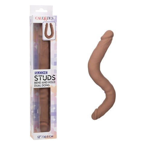 Silicone Studs Bend And Hold Dual Dong - Double Ender