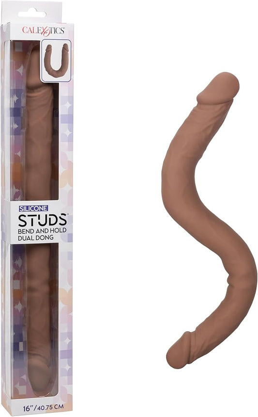 Silicone Studs Bend And Hold Dual Dong 16 Inch - Double Ender