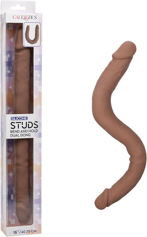 Silicone Studs Bend And Hold Dual Dong 16 Inch - Double Ender