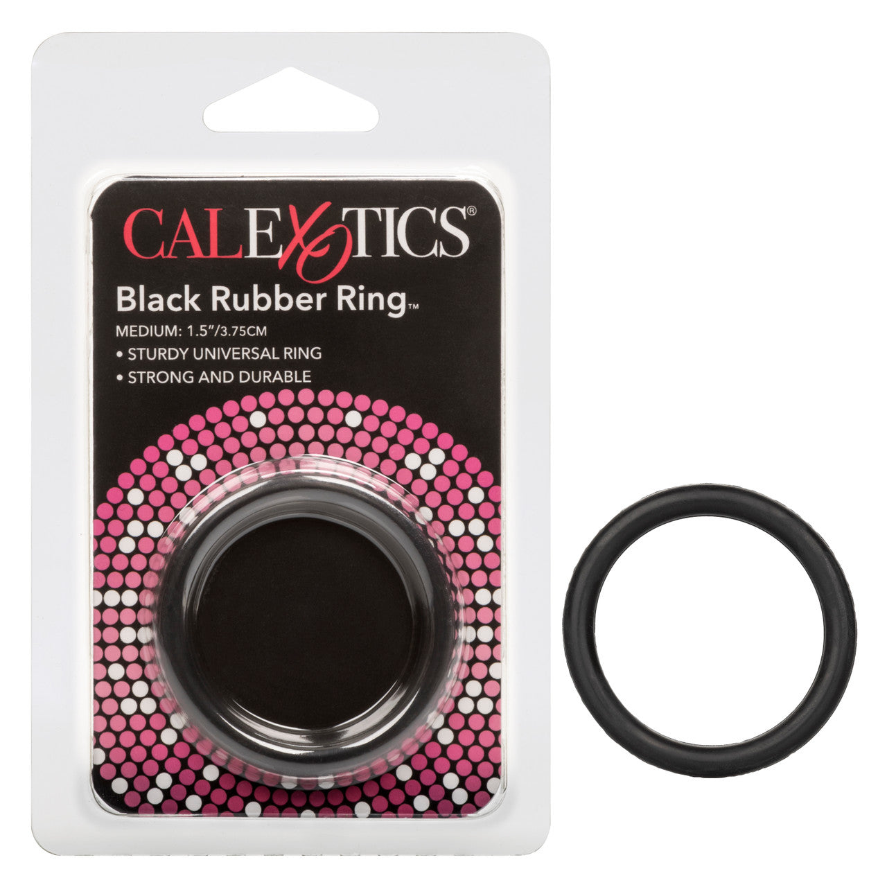California Exotics Stretchy Mens Rubber Cock Ring Black - Stretchy Cock Rings