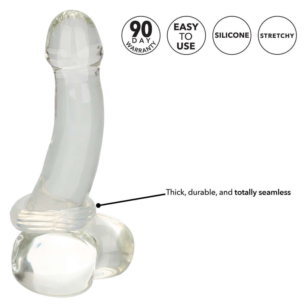 California Exotics Premium Silicone Cock Ring Medium - Stretchy Cock Rings