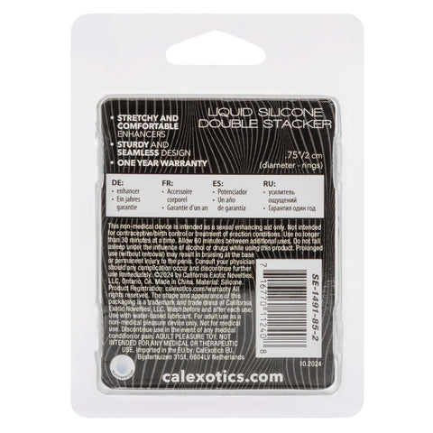 Alpha Liquid Silicone Double Stacker Cock Ring - Cock Ring Sets