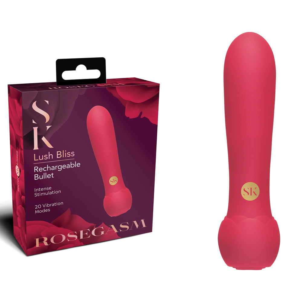 Secret Kisses ROSEGASM Lush Bliss Rechargeable Bullet Vibe - Bullet Vibrators