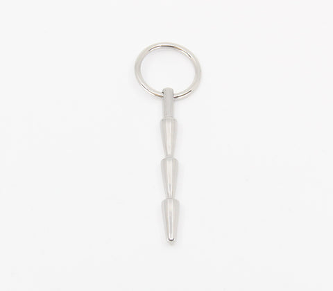 Solid Ridged Penis Plug With Ring by Love In Leather - Urethral Sounds