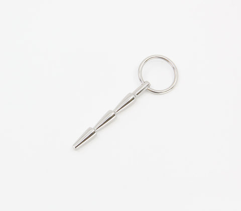 Solid Ridged Penis Plug With Ring by Love In Leather - Urethral Sounds