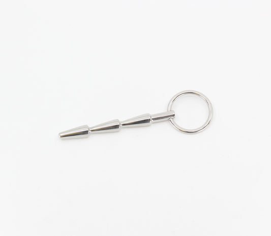 Love In Leather Solid Ridged Penis Plug With Ring