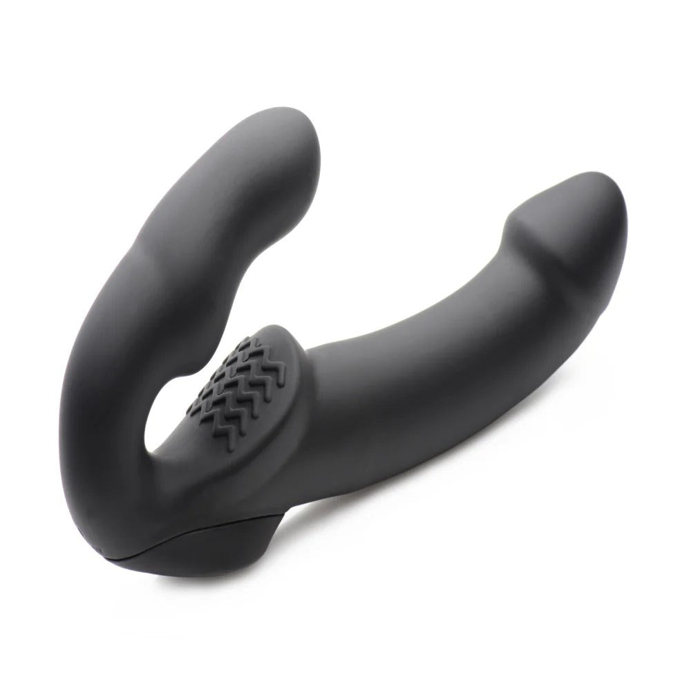 Strap U Evoke Rechargeable Vibrating Silicone Strap On Dildo - Strap On Sextoys