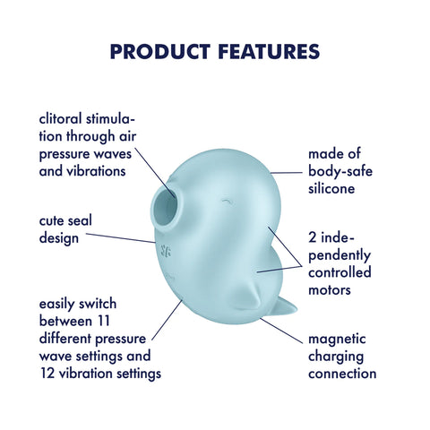 Sassy Seal Clit Vibrator by Satisfyer - Clit Ticklers and Pulsators
