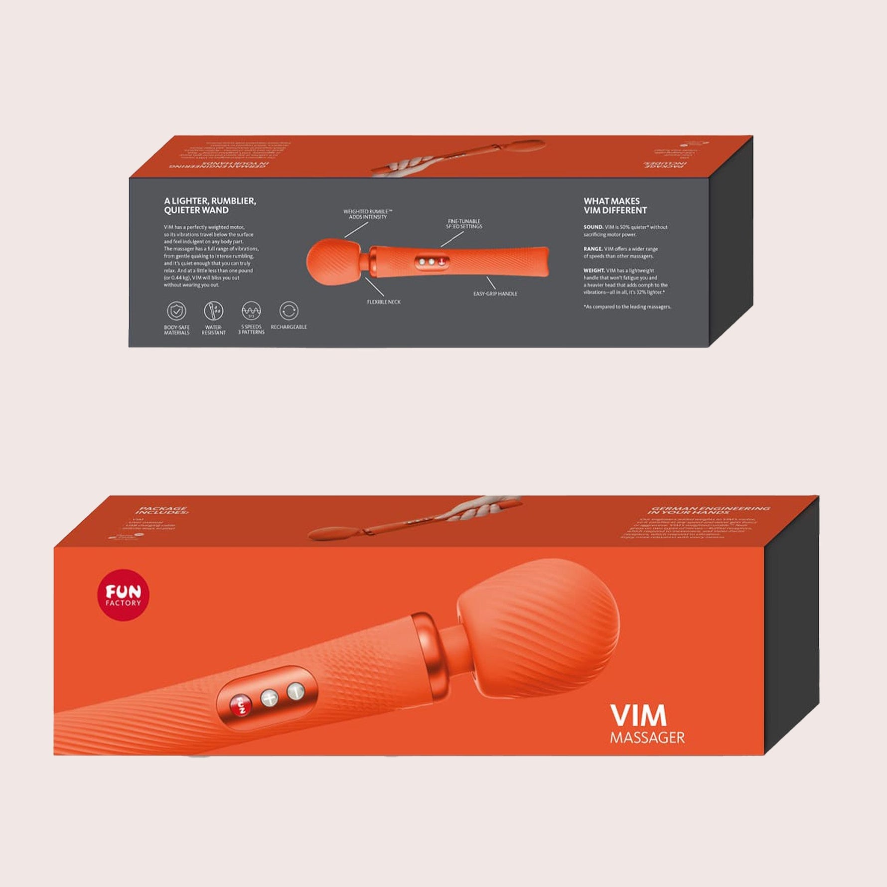 Fun Factory VIM Rechargeable Rumbling Body Wand Massager - Body Wands