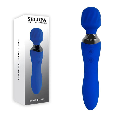 BLUE BELLE Dual Pleasure Body Wand Massager by Evolved - Personal Massagers