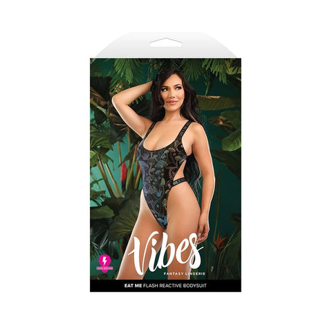 Vibes Eat Me Flash Reactive Bodysuit Lingerie - Bras and Bra Sets