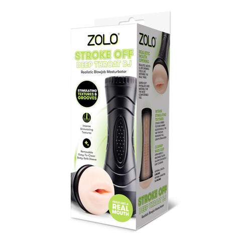 Zolo STROKE OFF Deep Throat BJ Mouth Stroker - Masturbators and Strokers