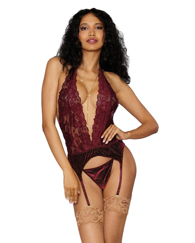 Sexy Garter Slip & G-String by Dream Girl Lingerie - Teddies and Bodysuits