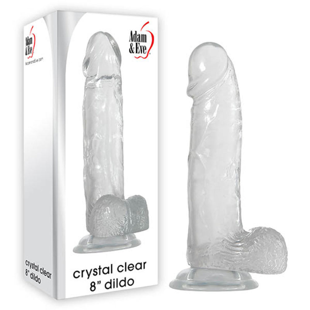 Adam & Eve Crystal Clear 8 Inch Realistic Dildo - - Realistic Dildos