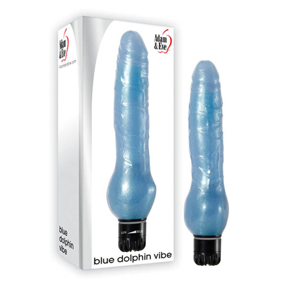 Adam & Eve Blue Dolphin Dildo Vibrator - - Vibrating Dildos