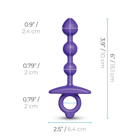 Butties ZIP Silicone Anal Bead by B-Vibe - Anal Beads and Balls