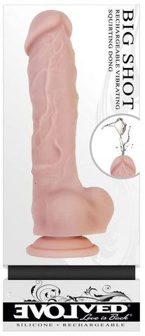 Evolved Big Shot 8'' USB Rechargeable Squirting Dong - Vibrating Dildos