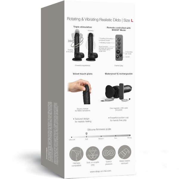 STRAP-ON-ME Rotating and Vibrating Realistic Dildo Large - Vibrating Dildos