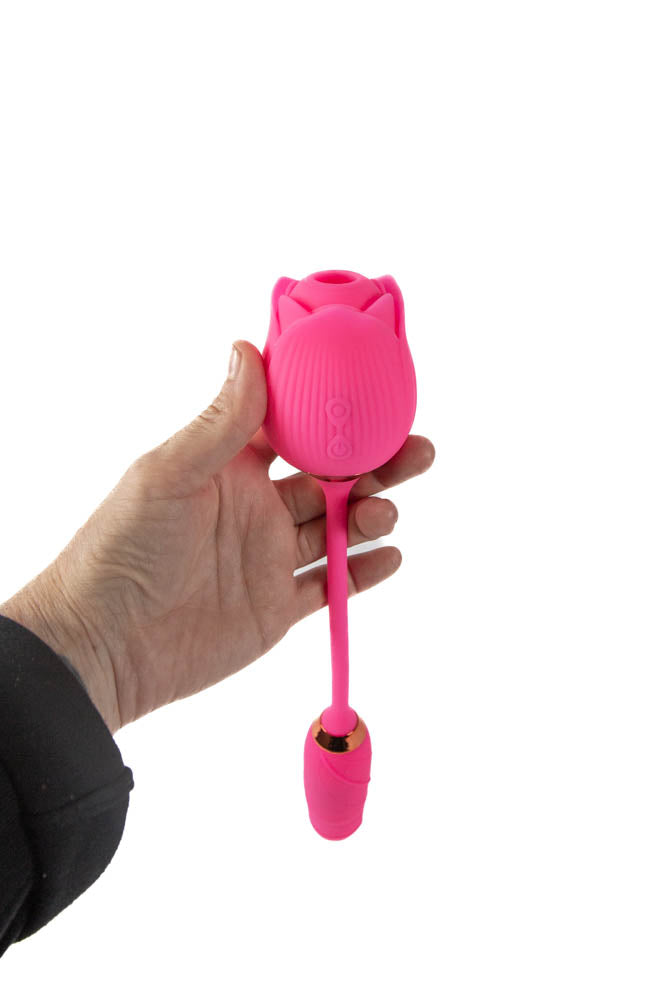Cousins Group Pink Pussycat Thrusting Rose Vibrator - Clit Ticklers and Pulsators