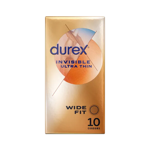 Invisible Wide Fit 10s Condom by Durex - Condoms