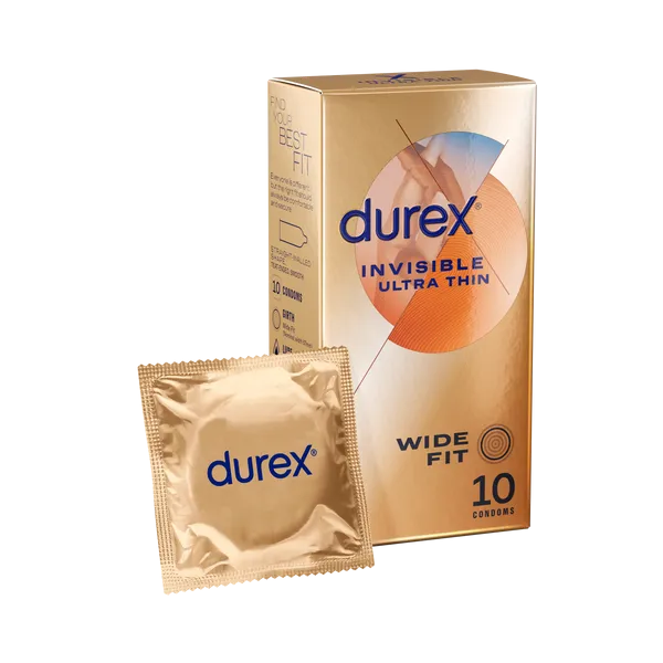Durex Invisible Wide Fit Condoms 10 Pack - Condoms