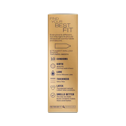 Invisible Wide Fit 10s Condom by Durex - Condoms