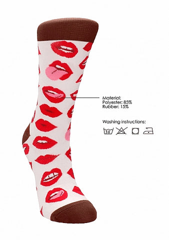 Lip Love Print Sexy Socks Party Gift by Shots Toys - Party Gifts and Novelties