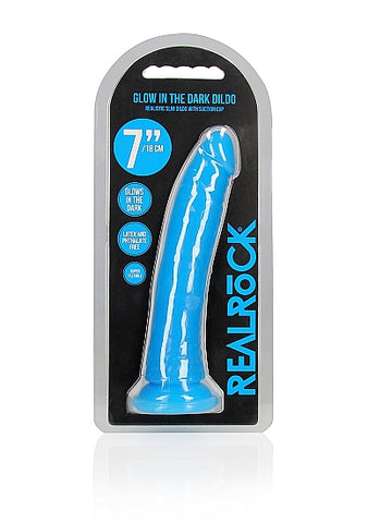 7 Inch Slim Glow in the Dark Neon Dildo by Shots Toys - Realistic Dildos