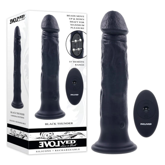 Evolved BLACK THUNDER Vibrating Dildo - Dual Stimulation Masterpiece