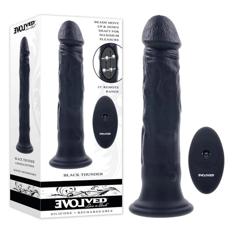 BLACK THUNDER Vibrating Dildo by Evolved - Realistic Dildos