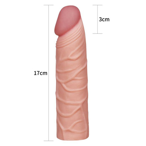 Pleasure X Tender Penis Extension Sleeve 2.5cm Flesh - Penis Sleeves and Extenders