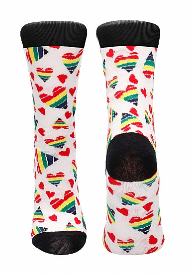 Shots Toys Happy Hearts Premium Novelty Socks - Party Gifts and Novelties
