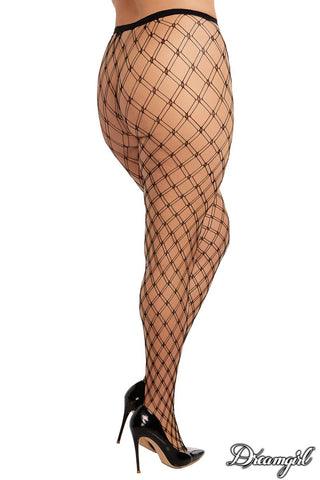 Sexy Double Fence-Net Pantyhose Fishnet - Fishnet and Thigh Highs