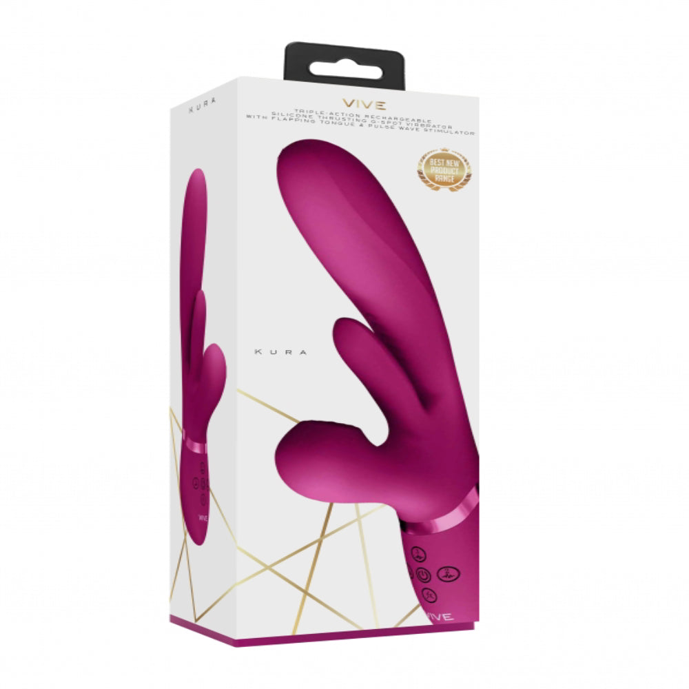 Kura - Thrusting G-Spot Vibrator with Flapping Tongue - - Rabbit Vibrators