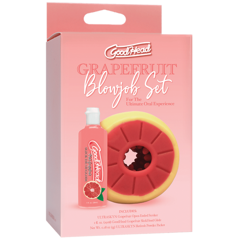 Grapefruit Blowjob Masturbator Set by Doc Johnson - Masturbators and Strokers