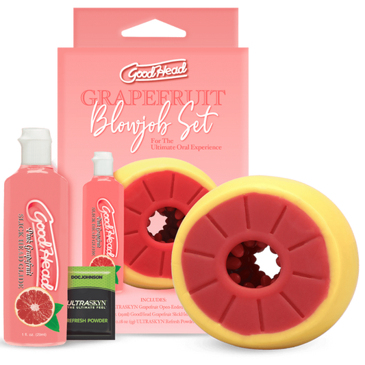Grapefruit Blowjob Masturbator Set by Doc Johnson - Masturbators and Strokers