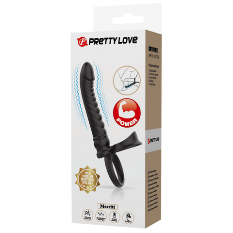 Merritt Vibrating Cockring with Anal Probe by Baile - Vibrating Cock Rings
